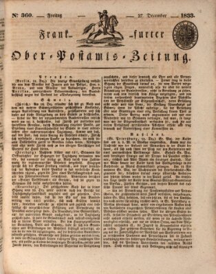 Frankfurter Ober-Post-Amts-Zeitung Freitag 27. Dezember 1833