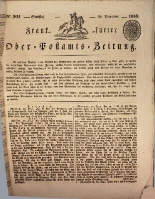 Frankfurter Ober-Post-Amts-Zeitung Samstag 28. Dezember 1833