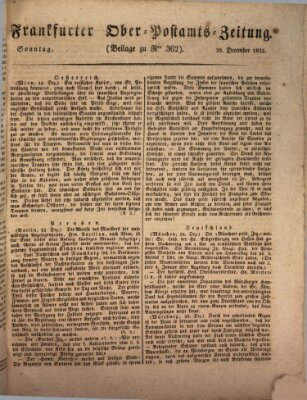 Frankfurter Ober-Post-Amts-Zeitung Sonntag 29. Dezember 1833