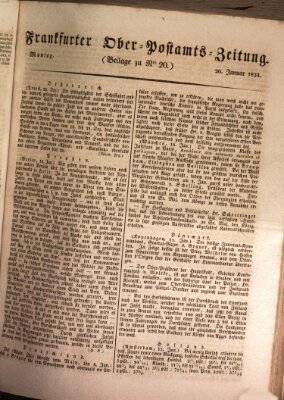 Frankfurter Ober-Post-Amts-Zeitung Montag 20. Januar 1834