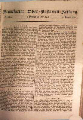 Frankfurter Ober-Post-Amts-Zeitung Samstag 1. Februar 1834