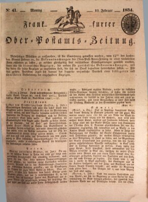 Frankfurter Ober-Post-Amts-Zeitung Montag 10. Februar 1834