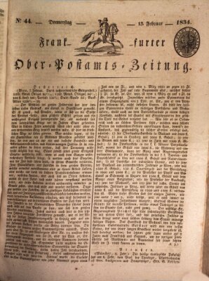 Frankfurter Ober-Post-Amts-Zeitung Donnerstag 13. Februar 1834