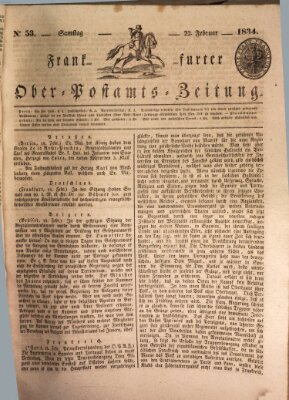 Frankfurter Ober-Post-Amts-Zeitung Samstag 22. Februar 1834