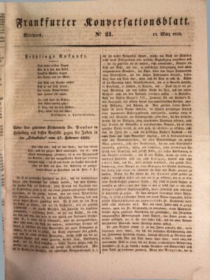 Frankfurter Ober-Post-Amts-Zeitung Mittwoch 12. März 1834