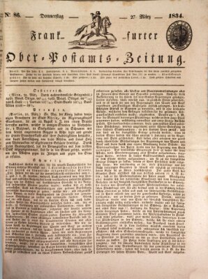 Frankfurter Ober-Post-Amts-Zeitung Donnerstag 27. März 1834