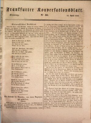 Frankfurter Ober-Post-Amts-Zeitung Sonntag 13. April 1834