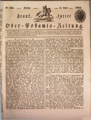 Frankfurter Ober-Post-Amts-Zeitung Freitag 25. April 1834