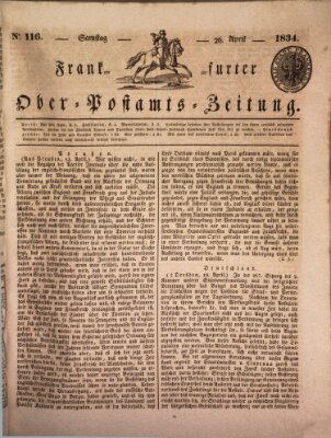 Frankfurter Ober-Post-Amts-Zeitung Samstag 26. April 1834