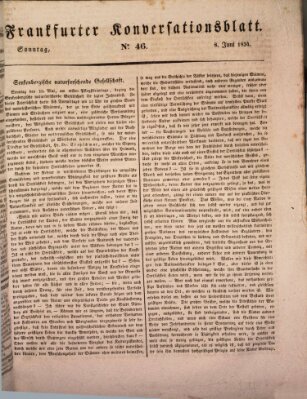 Frankfurter Ober-Post-Amts-Zeitung Sonntag 8. Juni 1834