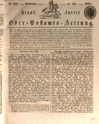 Frankfurter Ober-Post-Amts-Zeitung Donnerstag 10. Juli 1834