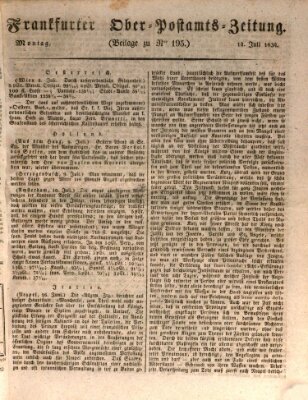 Frankfurter Ober-Post-Amts-Zeitung Montag 14. Juli 1834