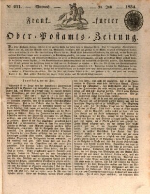 Frankfurter Ober-Post-Amts-Zeitung Mittwoch 30. Juli 1834