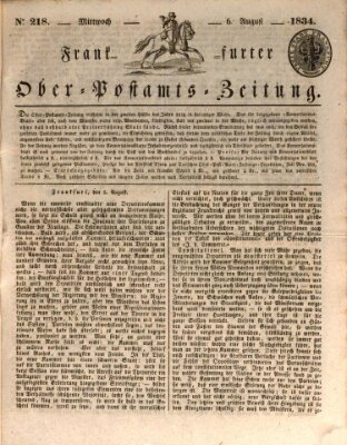 Frankfurter Ober-Post-Amts-Zeitung Mittwoch 6. August 1834