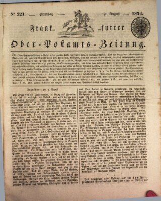 Frankfurter Ober-Post-Amts-Zeitung Samstag 9. August 1834