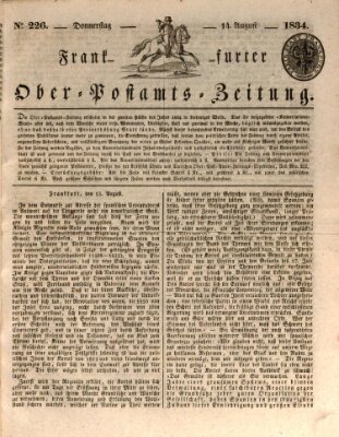 Frankfurter Ober-Post-Amts-Zeitung Donnerstag 14. August 1834