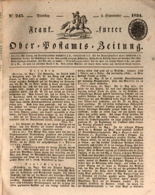 Frankfurter Ober-Post-Amts-Zeitung Dienstag 2. September 1834