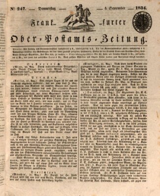 Frankfurter Ober-Post-Amts-Zeitung Donnerstag 4. September 1834