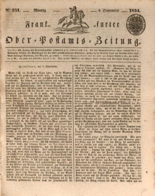 Frankfurter Ober-Post-Amts-Zeitung Montag 8. September 1834