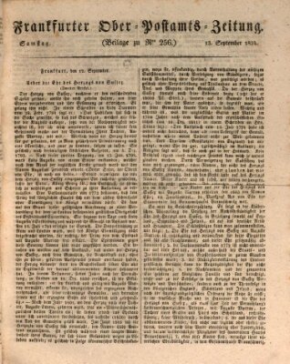 Frankfurter Ober-Post-Amts-Zeitung Samstag 13. September 1834