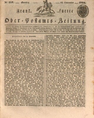 Frankfurter Ober-Post-Amts-Zeitung Sonntag 14. September 1834