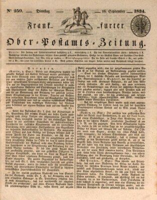 Frankfurter Ober-Post-Amts-Zeitung Dienstag 16. September 1834