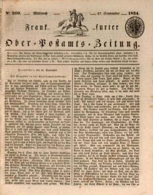 Frankfurter Ober-Post-Amts-Zeitung Mittwoch 17. September 1834