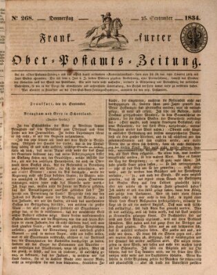 Frankfurter Ober-Post-Amts-Zeitung Donnerstag 25. September 1834