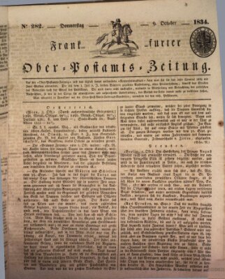 Frankfurter Ober-Post-Amts-Zeitung Donnerstag 9. Oktober 1834