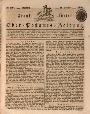 Frankfurter Ober-Post-Amts-Zeitung Samstag 11. Oktober 1834