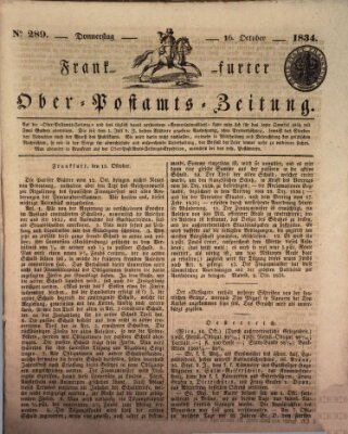 Frankfurter Ober-Post-Amts-Zeitung Donnerstag 16. Oktober 1834