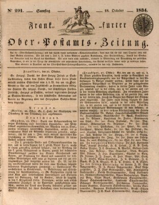 Frankfurter Ober-Post-Amts-Zeitung Samstag 18. Oktober 1834