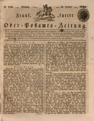 Frankfurter Ober-Post-Amts-Zeitung Dienstag 21. Oktober 1834