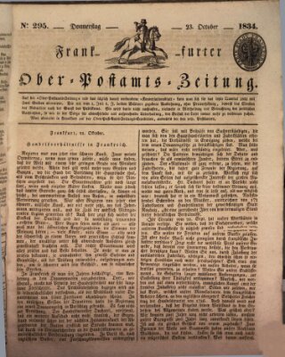 Frankfurter Ober-Post-Amts-Zeitung Donnerstag 23. Oktober 1834