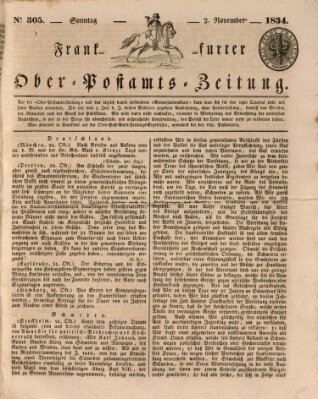 Frankfurter Ober-Post-Amts-Zeitung Sonntag 2. November 1834