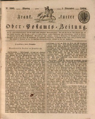 Frankfurter Ober-Post-Amts-Zeitung Montag 3. November 1834