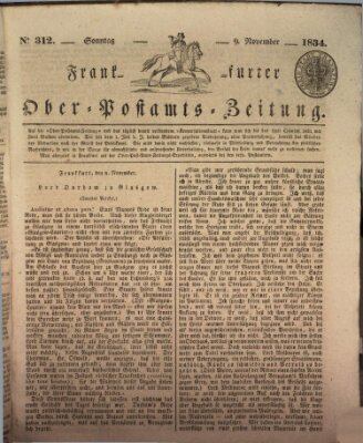 Frankfurter Ober-Post-Amts-Zeitung Sonntag 9. November 1834