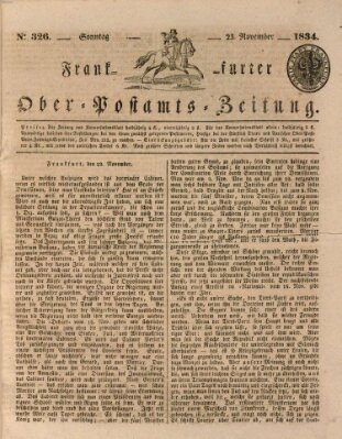 Frankfurter Ober-Post-Amts-Zeitung Sonntag 23. November 1834