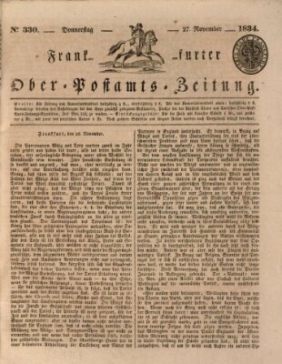 Frankfurter Ober-Post-Amts-Zeitung Donnerstag 27. November 1834