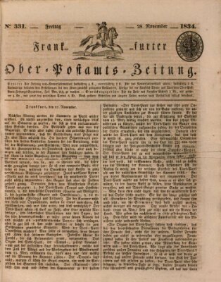 Frankfurter Ober-Post-Amts-Zeitung Freitag 28. November 1834