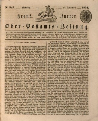 Frankfurter Ober-Post-Amts-Zeitung Sonntag 14. Dezember 1834