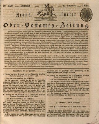 Frankfurter Ober-Post-Amts-Zeitung Mittwoch 17. Dezember 1834