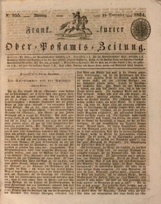 Frankfurter Ober-Post-Amts-Zeitung Montag 22. Dezember 1834