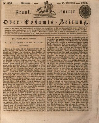 Frankfurter Ober-Post-Amts-Zeitung Mittwoch 24. Dezember 1834