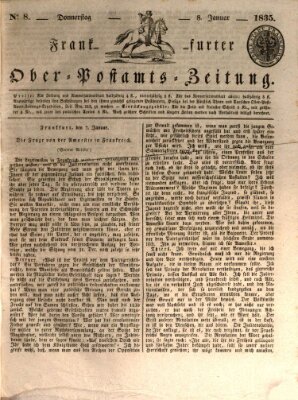 Frankfurter Ober-Post-Amts-Zeitung Donnerstag 8. Januar 1835