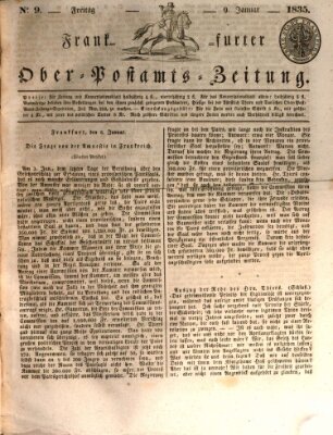 Frankfurter Ober-Post-Amts-Zeitung Freitag 9. Januar 1835