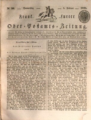 Frankfurter Ober-Post-Amts-Zeitung Donnerstag 5. Februar 1835