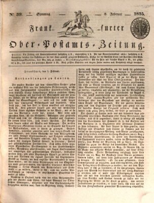 Frankfurter Ober-Post-Amts-Zeitung Sonntag 8. Februar 1835