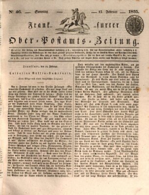 Frankfurter Ober-Post-Amts-Zeitung Sonntag 15. Februar 1835