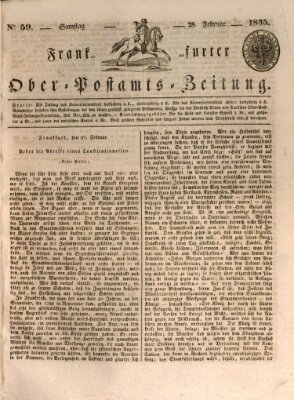 Frankfurter Ober-Post-Amts-Zeitung Samstag 28. Februar 1835